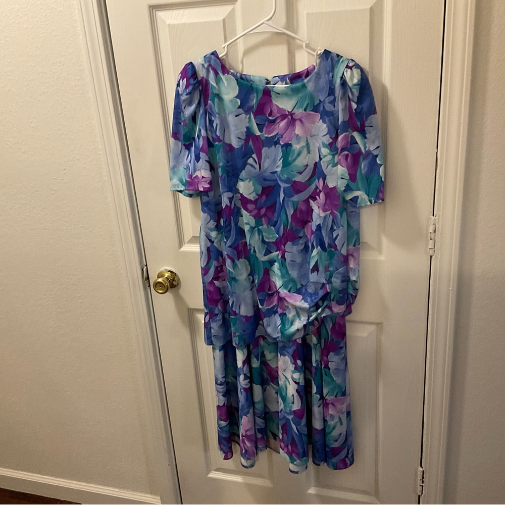 Floral Blue and Purple Dress